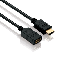 Helos Verlängerung, HDMI Stecker/Buchse mit Ethernet, BASIC, 0,5m