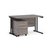 Maestro 25 straight desk 1200mm x 800mm with black cantilever frame and 2 drawer pedestal - grey oak