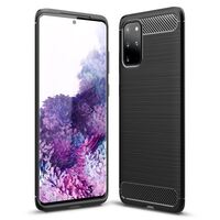 NALIA Design Cover compatible with Samsung Galaxy S20 Plus Case, Carbon Look Stylish Brushed Matte Finish Phonecase, Slim Protective Silicone Rugged Bumper Anti-Slip Coverage Sh...