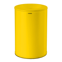 Mülleimer 90 L mit Trichterdeckel Ø 42 x H 63 cm Stahl gelb