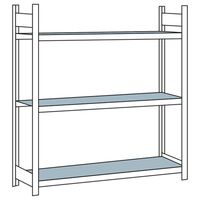Wide span shelf unit, with steel shelf, height 2000 mm