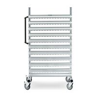 Aluminium mobile rack and free-standing shelf unit