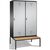 EVOLO cloakroom locker, with bench, door for 2 compartments