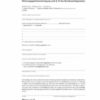 Wohnungsgeberbescheinigung nach § 19 Bundesmeldegesetz (BMG) A4