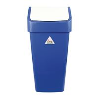 Blue Swing Top Bin Indoor Dustbin in Blue - Polypropylene - Easy to Clean - 50L