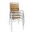 Bolero Aluminium & Ash Bistro Side Chairs Stackable Lightweight Pack of 4