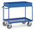 fetra® Tischwagen mit Stahlblechwannen, 2 Ladeflächen 850 x 500 mm, öldicht, Rand oben 150 mm