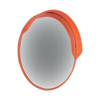 Traffic Mirror with Hood 450mm Diameter with Fixings High Visibility Orange TMH45Z