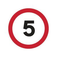 Round road sign - 5MPH (speed limit)