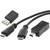 OTG kábel készlet, mikro USB kábel, 0,15 m + mini B adapter + USB A adapter Conrad SuperSoft OTG Komplett kit