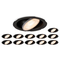 12er Set LED Einbauleuchte UNIVERSAL DOWNLIGHT PHASE, IP20, ohne Abdeckung, schwenkbar