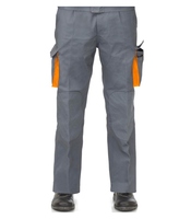 Pantalón trabajo t38 algodón gris/naranja cargo multibolsillos. VESIN