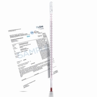 Precision thermometer calibrated stem type Measuring range -5 ... 100°C