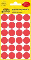 Markierungspunkte, Ø 18 mm, 4 Bogen/96 Etiketten, rot