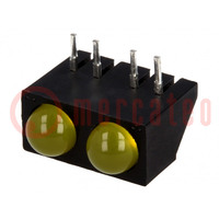 LED; horizontal,in housing; yellow; 4.8mm; No.of diodes: 2; 20mA