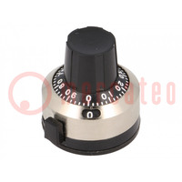 Precise knob; with counting dial; Shaft d: 6.35mm; 25x22x24mm