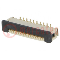 Connector: FFC/FPC; verticaal; PIN: 20; inverse,ZIF; SMT; 0,5A