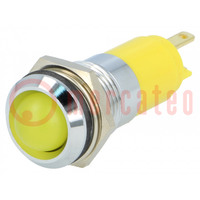 Contrôle: LED; concave; jaune; 12÷14VDC; 12÷14VAC; Ø14,2mm; IP67