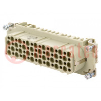 Connector: HDC; contact insert; female; Han® D; PIN: 64; 64+PE; 10A