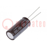 Capacitor: electrolytic; low ESR; THT; 560uF; 50VDC; Ø12.5x30.5mm