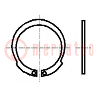 Circlip; spring steel; Shaft dia: 60mm; BN 830; Ring: internal