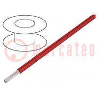 Wire; HookUp Wire; stranded; Cu; 24AWG; PTFE; red; 250V; 305m; 1000ft