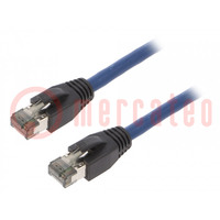 Patch cord; S/FTP; Cat 8.1; corde; Cu; LSZH; bleu; 0,5m; 26AWG