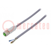 Connection lead; M12; PIN: 5; straight; 5m; plug; 60VAC; 7014; PVC