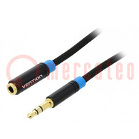 Cavo; Jack 3,5mm 3pin presa,Jack 3,5mm 3pin spina; 5m; nero