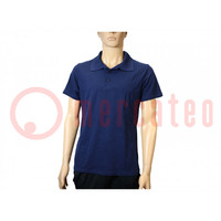 Polo shirt; ESD; L; cotton,polyester,carbon fiber; blue (dark)