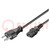 Kabel; IEC C13 weiblich,SEV-1011 (J) Stecker; PVC; 2m; schwarz