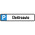Parkplatzschild Symbol: P, Text: Elektroauto, Alu geprägt, Größe 52 x 11 cm