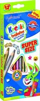 Kredki Bambino Super Size, trójkątne, 12 sztuk + temperówka, mix kolorów