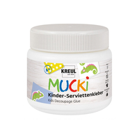 KREUL 24391-MUCKI 150 ML-COLLE SPÉCIALE ENFANTS LAVABLE POUR LA TECHNIQUE DES SERVIETTES AVEC DES PROPRIÉTÉS SENSITIVES, MULTICO