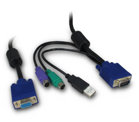 Inter-Tech 88887250 toetsenbord-video-muis (kvm) kabel Zwart, Blauw 3 m