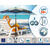 Parasol de plage Bleu Ø 200 cm SPF50+ Paon