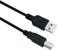 Helos Anschlusskabel, USB 2.0 A Stecker/B Stecker, 3,0m, schwarz