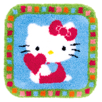 Latch Hook Kit: Rug: Hello Kitty: with a Heart