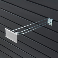 Ausleger Lochwandsystem / Warenaufhänger / Lamellenwand-Doppelhaken mit Pendeltasche | 300 mm