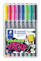 Lumocolor® permanent pen 318 Permanent-Universalstift F STAEDTLER Box mit 8 sortierten Farben