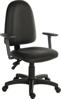 Ergo Twin High Back PU Operator Office Chair with Height Adjustable Arms Black - 2900PU-BLK/0280 -