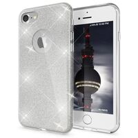 Apple iPhone 7 Glitzer Hülle von NALIA, Handyhülle Silikon Case Cover Schutz Silber