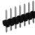 Stiftleiste, 10-polig, RM 2.54 mm, gerade, schwarz, 10046132