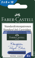 Tintenpatronen, standard, 6x königsblau löschbar, 3er Set