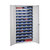 Armario-almacén, H x A x P 1970 x 1000 x 450 mm, con cajas para estanterías, 40 cajas rojas, 24 cajas azules.