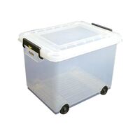 Araven Food Storage Box with Colour Clips Lid Made of Clear Plastic - 50L