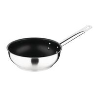 Vogue Platinum Plus Saut� Pan in Silver - Stainless Steel - Non Stick - 200mm