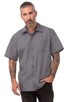 Chef Works Unisex Cool Vent Chefs Shirt with Left Chest Patch Pocket in Grey - L