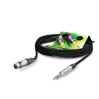 SOMMER CABLE Mikrofonkabel Stage 22 Highflex (2 x 0,22mm² | XLR 3-pol female / Klinke male 6,3mm Stereo | NEUTRIK | 2,50m) - in schwarz