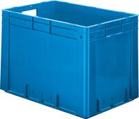 Transport-Stapelkasten B600xT400xH420 mm blau Auflast 700kg mit Griffloch